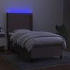 vidaXL Box spring postelja z vzmetnico LED taupe 80x200 cm blago