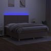 vidaXL Box spring postelja z vzmetnico LED taupe 180x200 cm blago