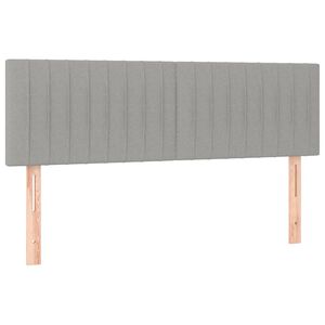 vidaXL Posteljno vzglavje svetlo siva 144x5x78/88 cm blago
