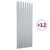 vidaXL Stre&scaron;ne plo&scaron;če 12 kosov pra&scaron;no premazano jeklo srebrne 100x36cm