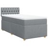 vidaXL Box spring postelja z vzmetnico svetlo siva 80x200 cm blago