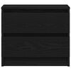 vidaXL Nočna omarica s predalom 2 pcs Črna Orehovina 50 x 40 x 43,5 cm
