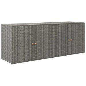 vidaXL Vrtna omara za shranjevanje siva 198x55,5x80 cm poli ratan