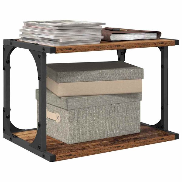 vidaXL Stojalo za tiskalnik Star les 41 x 28 x 33.5 cm Konstruiran les