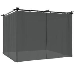 vidaXL Paviljon z zavesami antracit 3x3 m jeklo