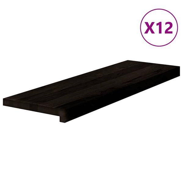vidaXL Podloge za stopnice 12 kosov rjave 80x25x2 cm trdna hrastovina