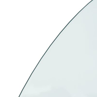 vidaXL Steklena plošča za kamin polkrožna 1200x600 mm