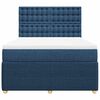 vidaXL Box spring postelja z vzmetnico modra 160x200 cm blago