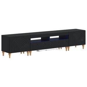 vidaXL 3-delni LED TV omarica Črna Inženirski les