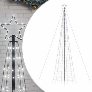 vidaXL LED božično drevo z bodicami 1534 LED hladno bele 500 cm