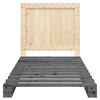vidaXL Posteljni okvir z vzglavjem siv 100x200 cm trdna borovina