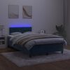 vidaXL Box spring postelja z vzmetnico LED temno modra 120x200cm žamet