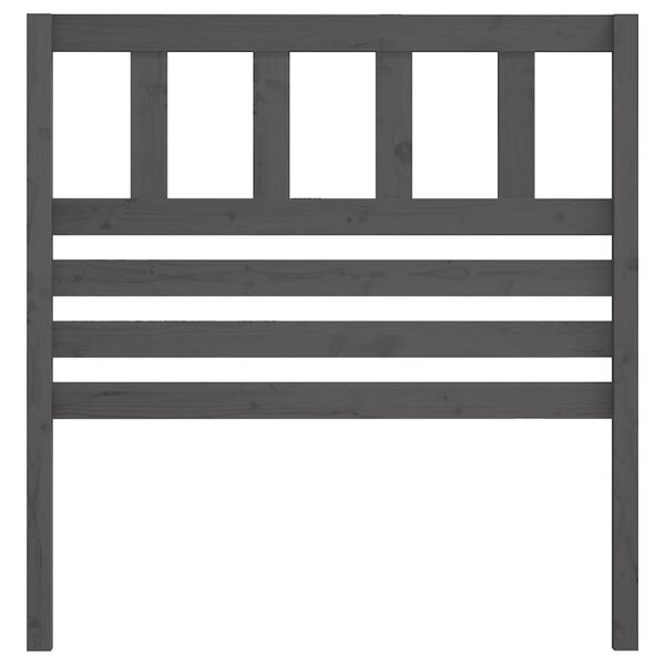 vidaXL Posteljno vzglavje sivo 96x4x100 cm trdna borovina