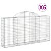 vidaXL Obokane gabion košare 6 kosov 200x30x100/120cm pocinkano železo
