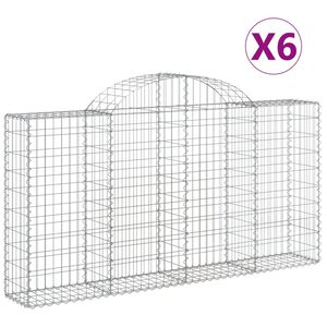 vidaXL Obokane gabion ko&scaron;are 6 kosov 200x30x100/120cm pocinkano železo