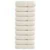 vidaXL Premium brisače za pranje SOLUND 10 kosov kremne barve 30x30 cm 600 g/m&sup2;