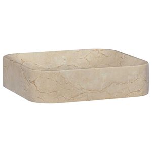 vidaXL Umivalnik krem 40x40x10 cm marmor