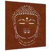 vidaXL Vrtna stenska dekoracija 55x55 cm corten jeklo glava Bude