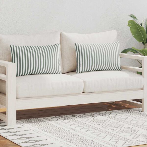 vidaXL Zunanje blazine 2 kosa črtaste 60x40 cm sive