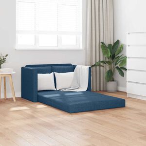 vidaXL Talni raztegljiv kavč 2 v 1 moder 112x174x55 cm blago