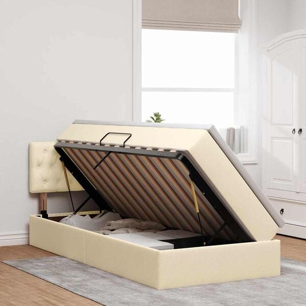 vidaXL Postelja z dodatnim prostorom za shranjevanje in vzmetnico