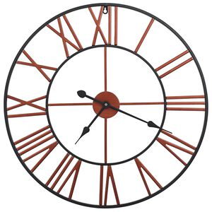 vidaXL Stenska ura kovinska 58 cm rdeča