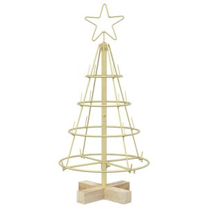 vidaXL božično stožčasto drevo KUOPIO 60 cm Jeklo Zlata