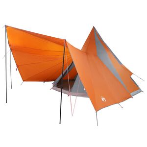 vidaXL Tipi &scaron;otor s streho Siva in oranžna 510 x 690 x 330 cm tafeta