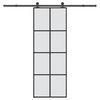 vidaXL Drsna vrata z opremo 76x205 cm ESG steklo in aluminij