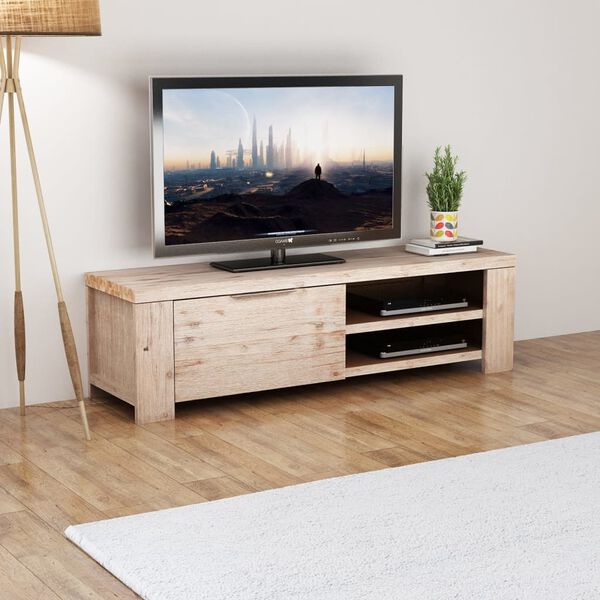 vidaXL TV Omarica iz Masivnega Bru&scaron;enega Lesa Akcije 140x38x40 cm