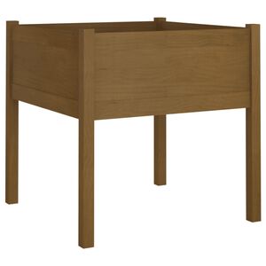 vidaXL Vrtno cvetlično korito medeno rjavo 70x70x70 cm trdna borovina