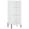 vidaXL Komoda visok sijaj bela 34,5x32,5x90 cm inženirski les