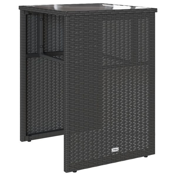 vidaXL Bistro garnitura 3-delna z blazinami črn poli ratan