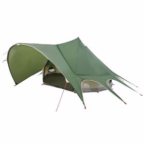 vidaXL Teepee šotor s streho Zelena in Siva 600 x 600 x 347 cm