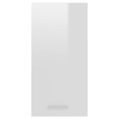 vidaXL Viseča omarica visok sijaj bela 29,5x31x60 cm iverna plošča
