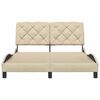 vidaXL Posteljni okvir brez vzmetnice krem 140x190 cm blago