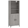 vidaXL Visoka komoda siva sonoma 69,5x34x180 cm inženirski les