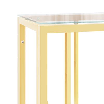 vidaXL Konzolna mizica 110x30x70 cm nerjaveče jeklo in steklo