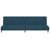 vidaXL Kavč dvosed z leži&scaron;čem moder žamet