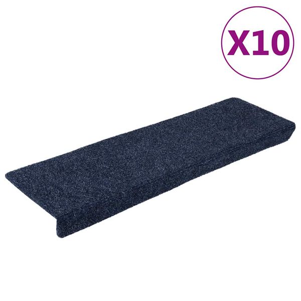 vidaXL Preproge za stopnice samolepilne 10 kosov 65x21x4 cm antracitne pravokotne robove