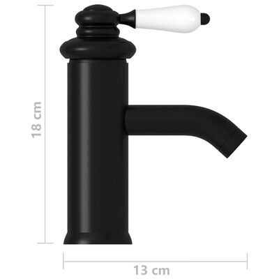 vidaXL Kopalniška armatura za umivalnik črna 130x180 mm