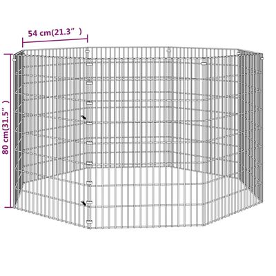 vidaXL 8-delna ograda za zajce 54x80 cm pocinkano železo