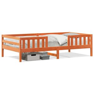 vidaXL Posteljni okvir brez vzmetnice vo&scaron;čeno rjav 100x200 cm borovina