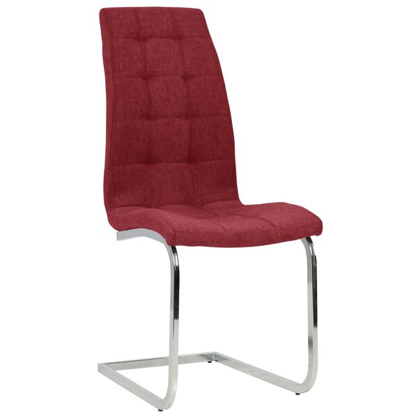 vidaXL Nihajni jedilni stoli 4 kosi vinsko rdeče blago