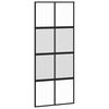 vidaXL Drsna vrata črna 90x205 cm kaljeno steklo in aluminij