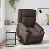 vidaXL Masažni naslanjač s funkcijo vstajanja rjavo umetno usnje