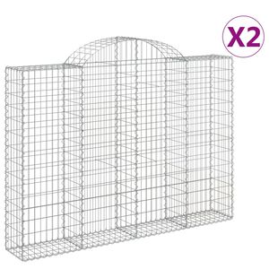 vidaXL Obokane gabion ko&scaron;are 2 kosa 200x30x140/160 cm pocinkano železo