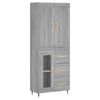 vidaXL Visoka komoda siva sonoma 69,5x34x180 cm inženirski les