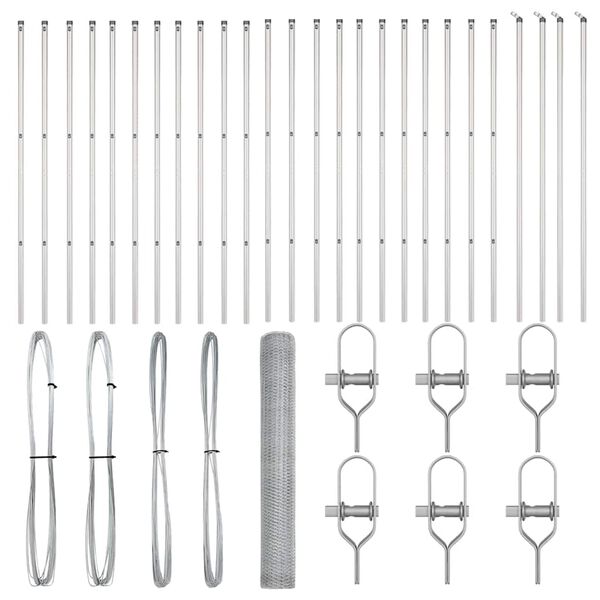 vidaXL Steber ograje. srebrna 50 x 1 m (13 mm mreža) Jeklo