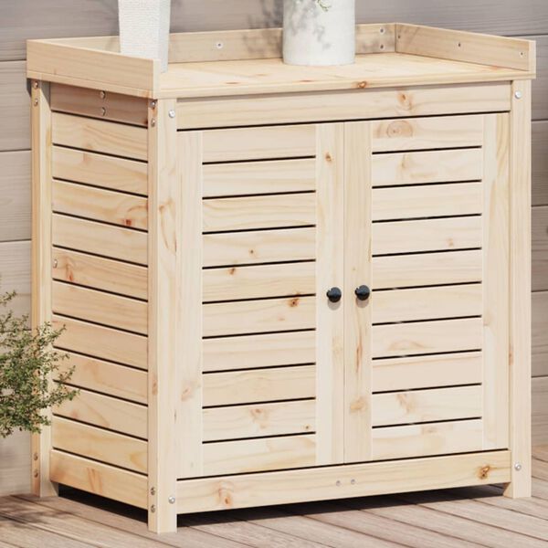 vidaXL Miza za sajenje s policami 82,5x50x86,5 cm borovina